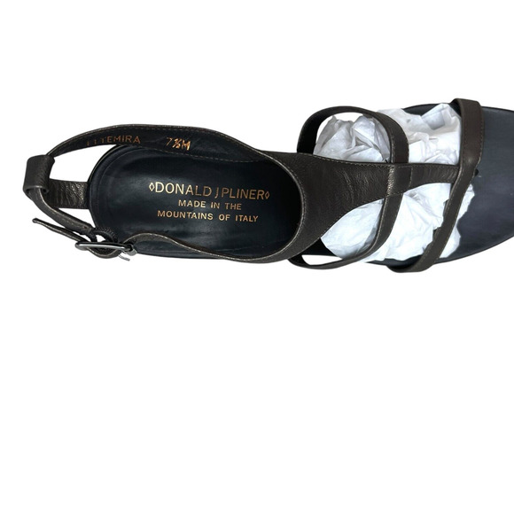 Donald J. Pliner Womens Sandal Heels Temira Metallic Pewter Sz 7.5 Made In Italy - Picture 6 of 9